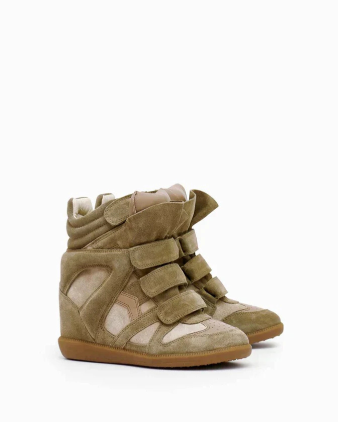 Leather Sneaker High Heel