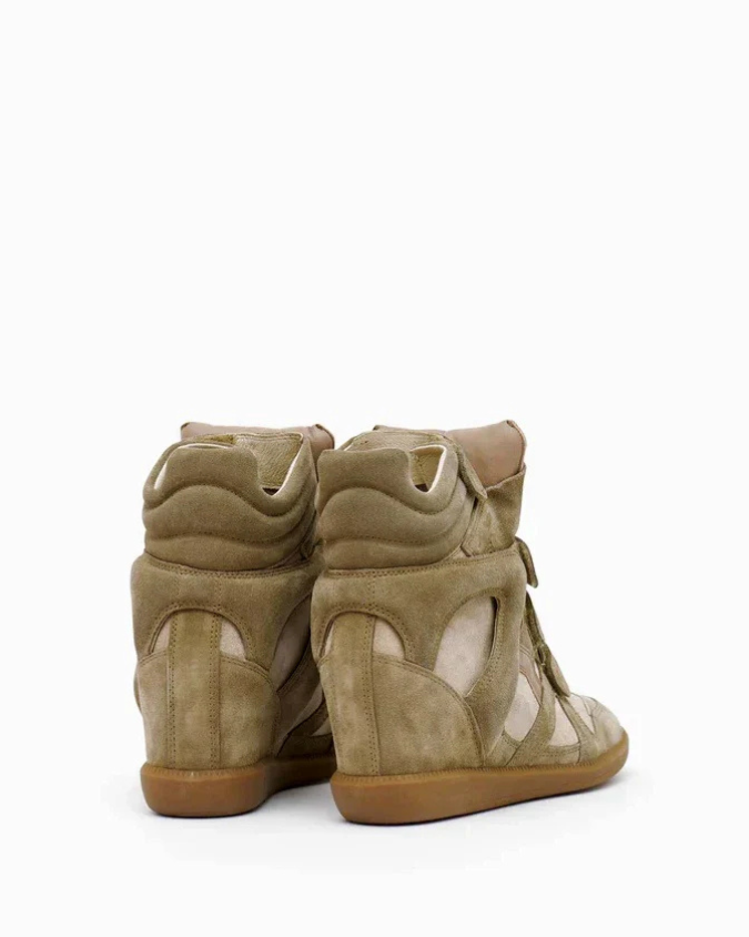 Leather Sneaker High Heel